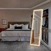 image:imageSweetcrispy Full Length Mirror with LED Lights 61x17 Lighted Floor Mirror with Dimming amp 3 Color Lighting Stand for Bedroom Dressing RoomRectangular