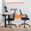 image:imageSweetcrispy Home Office Computer Desk Chair Ergonomic Managerial Executive MidBack Mesh Rolling Work Swivel Chairs with Wheels Comfortable Lumbar Support Comfy Arms for Bedroom Study Student
