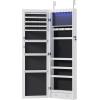image:imageSweetcrispy Jewelry Cabinet Organizer Wall or Door Mounted 472inch Jewelry Armoire with FullLength Mirror 6 LEDs Lockable Jewelry Storage Large Capacity Storage White