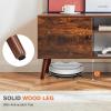 image:imageSweetcrispy TV Stand for 55 60 inch TV Modern Mid Century Entertainment Center with Storage Media Console Table 2 Cabinet Soft Hinge Handle Door Wooden Living Room Office Furniture BlackRustic Brown