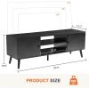 image:imageSweetcrispy TV Stand for 55 60 inch TV Modern Mid Century Entertainment Center with Storage Media Console Table 2 Cabinet Soft Hinge Handle Door Wooden Living Room Office Furniture BlackModern Black