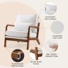 image:imageSweetcrispy Upholstered Lounge Armchair Accent Mid Century Modern Chair with Pillow Linen Fabric Comfy Reading Chair with Wood Frame for Living Room Bedroom Beige