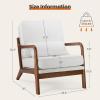 image:imageSweetcrispy Upholstered Lounge Armchair Accent Mid Century Modern Chair with Pillow Linen Fabric Comfy Reading Chair with Wood Frame for Living Room Bedroom Beige