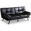 image:imageSweetcrispy Comfotable Sofa Bed for 2 People Dark Black