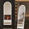 image:imageSweetcrispy Full Length Mirror with LED Lights 61x17 Lighted Floor Mirror with Dimming amp 3 Color Lighting Stand for Bedroom Dressing RoomArched