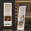 image:imageSweetcrispy Full Length Mirror with LED Lights 61x17 Lighted Floor Mirror with Dimming amp 3 Color Lighting Stand for Bedroom Dressing RoomRectangular