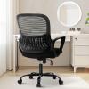 image:imageSweetcrispy Home Office Computer Desk Chair Ergonomic Managerial Executive MidBack Mesh Rolling Work Swivel Chairs with Wheels Comfortable Lumbar Support Comfy Arms for Bedroom Study Student
