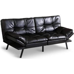 image:imageSweetcrispy Comfotable Sofa Bed for 2 People Dark Black