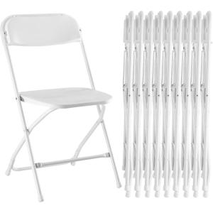 image:imageSweetcrispy Folding Chair 12 Pack Leather Padded Folding Chairs Sturdy Metal Foldable Chairs Easy to Use and Store Outdoor and Indoor for Home Office Party ComfyPlastic White