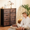 image:imageSweetcrispy 8 Drawers Dresser for Bedroom Kidsroom Furniture Tall Chest Tower Storage Organizer Units for Clothing Closet Fabric Bins Wood Top Steel Frame Lightweight Assemble Tools Include