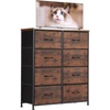 image:imageSweetcrispy 8 Drawers Dresser for Bedroom Kidsroom Furniture Tall Chest Tower Storage Organizer Units for Clothing Closet Fabric Bins Wood Top Steel Frame Lightweight Assemble Tools Include