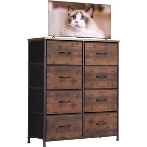 image:imageSweetcrispy 8 Drawers Dresser for Bedroom Kidsroom Furniture Tall Chest Tower Storage Organizer Units for Clothing Closet Fabric Bins Wood Top Steel Frame Lightweight Assemble Tools Include