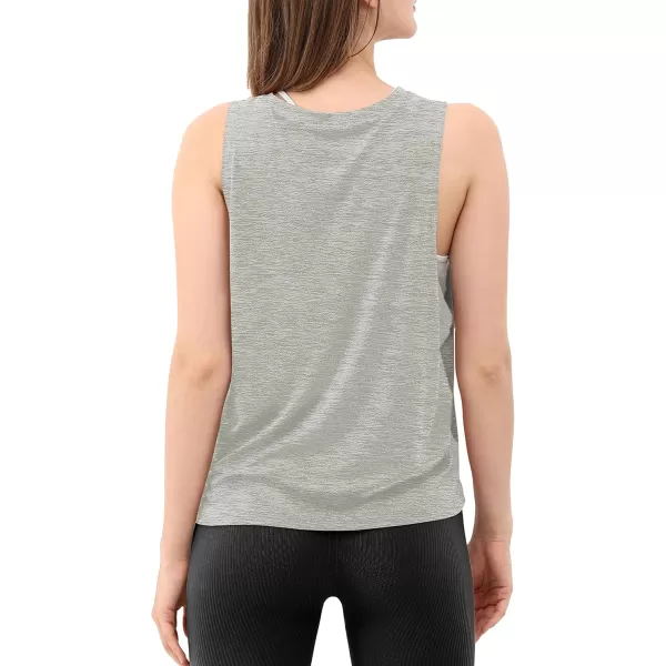 ODODOS 3Pack Loose Tank Tops for Women Sleeveless Gym Athletic Workout Tops Yoga ShirtsBlackwhiteheather Grey Long