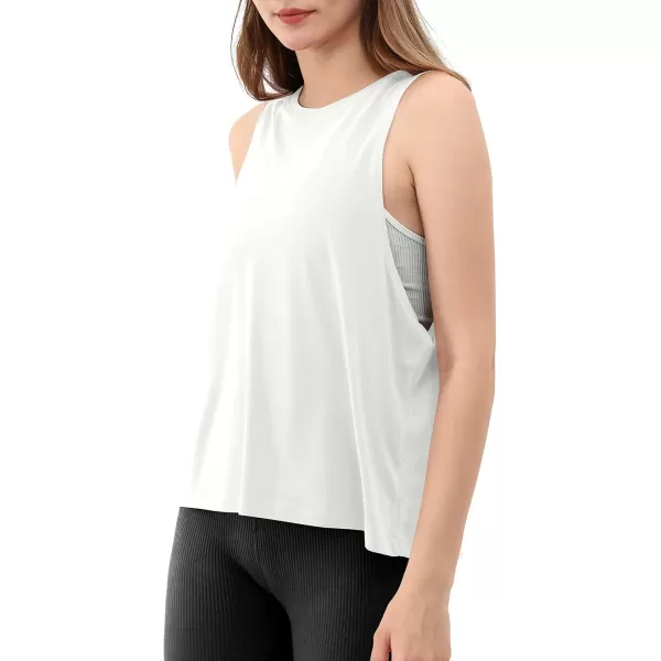 ODODOS 3Pack Loose Tank Tops for Women Sleeveless Gym Athletic Workout Tops Yoga ShirtsBlackwhiteheather Grey Long