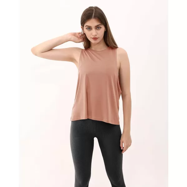 ODODOS 3Pack Loose Tank Tops for Women Sleeveless Gym Athletic Workout Tops Yoga ShirtsCrepe Pinkdark Bluedark Grey Long