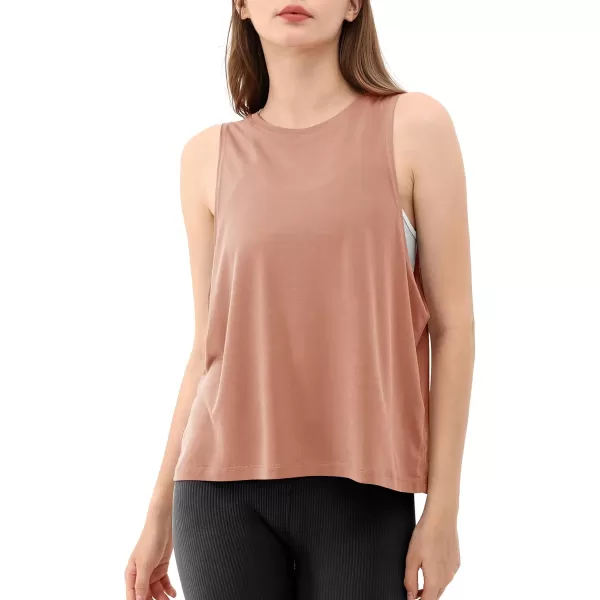 ODODOS 3Pack Loose Tank Tops for Women Sleeveless Gym Athletic Workout Tops Yoga ShirtsCrepe Pinkdark Bluedark Grey Long
