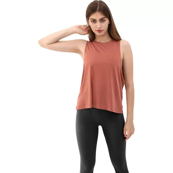 ODODOS 3Pack Loose Tank Tops for Women Sleeveless Gym Athletic Workout Tops Yoga ShirtsIndian Red Long1 Pack