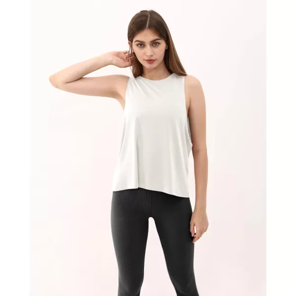 ODODOS 3Pack Loose Tank Tops for Women Sleeveless Gym Athletic Workout Tops Yoga ShirtsIovrynavy Bluecocoa Brown Long