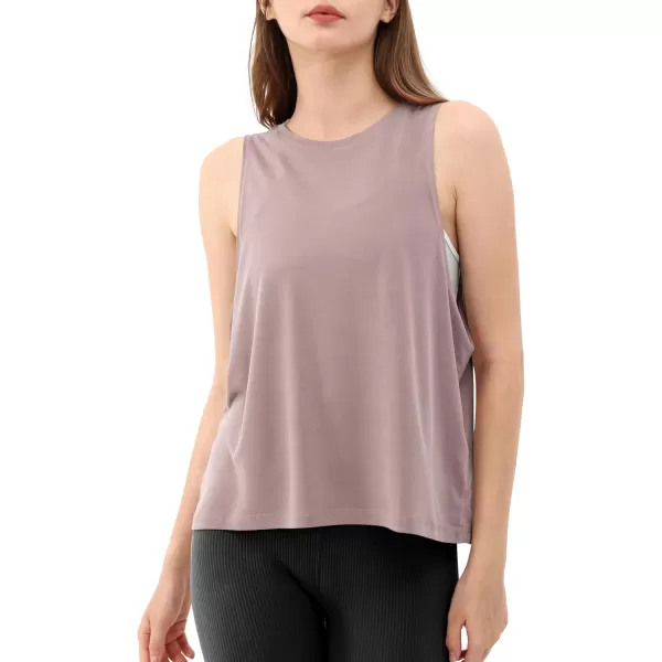 ODODOS 3Pack Loose Tank Tops for Women Sleeveless Gym Athletic Workout Tops Yoga ShirtsLavender Long1 Pack