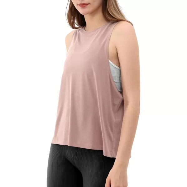 ODODOS 3Pack Loose Tank Tops for Women Sleeveless Gym Athletic Workout Tops Yoga ShirtsPink Long1 Pack