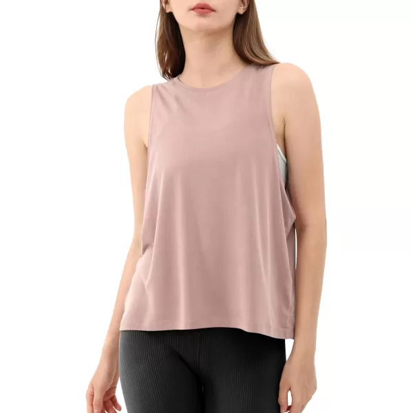 ODODOS 3Pack Loose Tank Tops for Women Sleeveless Gym Athletic Workout Tops Yoga ShirtsPink Long1 Pack