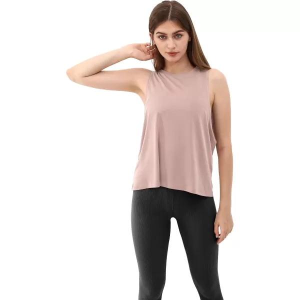 ODODOS 3Pack Loose Tank Tops for Women Sleeveless Gym Athletic Workout Tops Yoga ShirtsPink Long1 Pack
