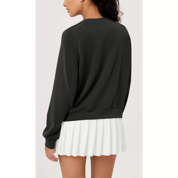 ODODOS Modal Soft Raglan Long Sleeves Sweatshirts for Women Oversized Crew Neck Pullover TopsBlack