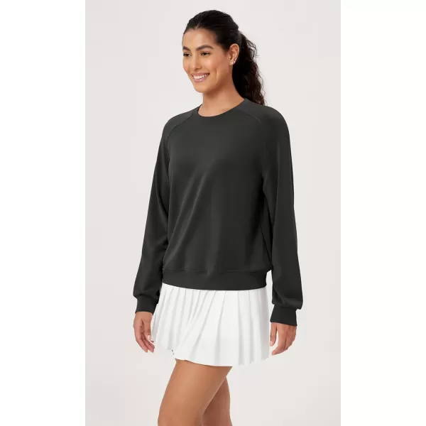 ODODOS Modal Soft Raglan Long Sleeves Sweatshirts for Women Oversized Crew Neck Pullover TopsBlack