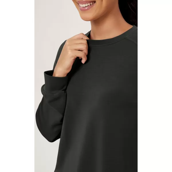 ODODOS Modal Soft Raglan Long Sleeves Sweatshirts for Women Oversized Crew Neck Pullover TopsBlack