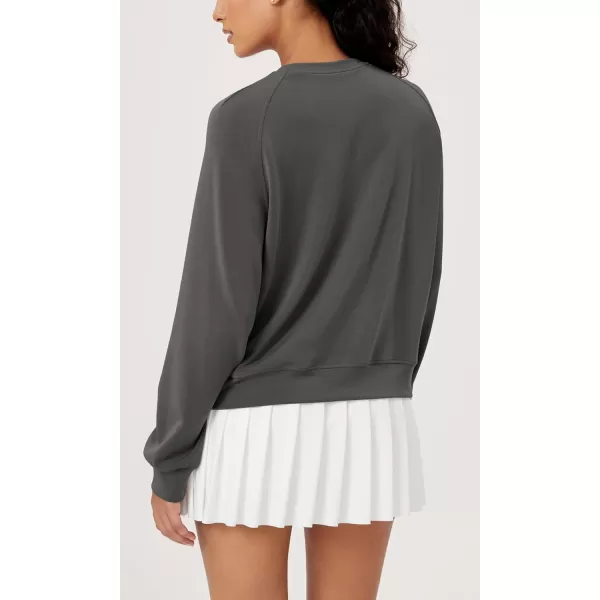 ODODOS Modal Soft Raglan Long Sleeves Sweatshirts for Women Oversized Crew Neck Pullover TopsCharcoal