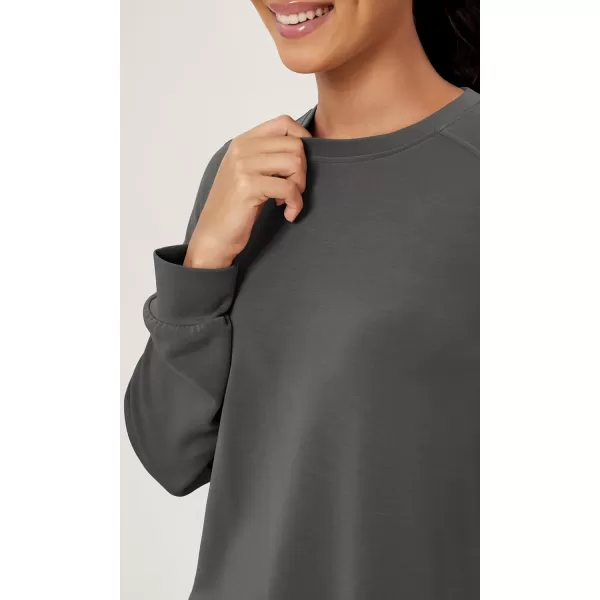 ODODOS Modal Soft Raglan Long Sleeves Sweatshirts for Women Oversized Crew Neck Pullover TopsCharcoal