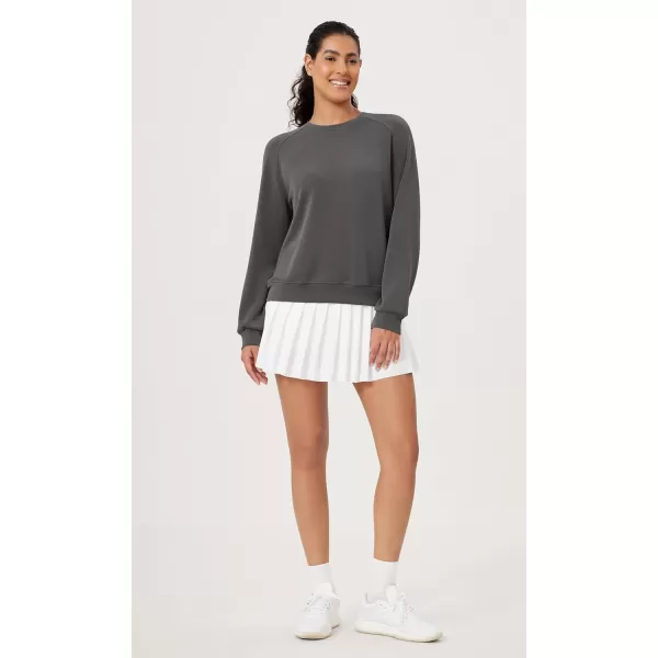 ODODOS Modal Soft Raglan Long Sleeves Sweatshirts for Women Oversized Crew Neck Pullover TopsCharcoal