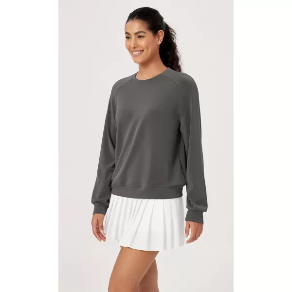 ODODOS Modal Soft Raglan Long Sleeves Sweatshirts for Women Oversized Crew Neck Pullover TopsCharcoal