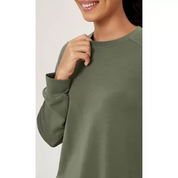 ODODOS Modal Soft Raglan Long Sleeves Sweatshirts for Women Oversized Crew Neck Pullover TopsDark Sage