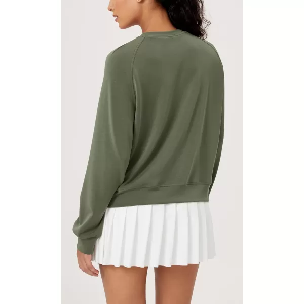 ODODOS Modal Soft Raglan Long Sleeves Sweatshirts for Women Oversized Crew Neck Pullover TopsDark Sage