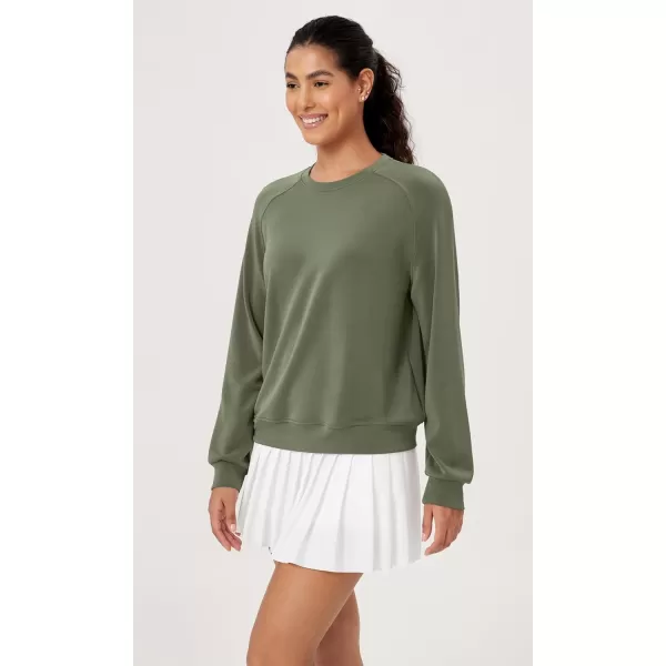 ODODOS Modal Soft Raglan Long Sleeves Sweatshirts for Women Oversized Crew Neck Pullover TopsDark Sage