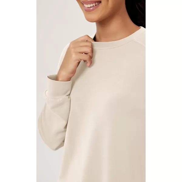 ODODOS Modal Soft Raglan Long Sleeves Sweatshirts for Women Oversized Crew Neck Pullover TopsIvory