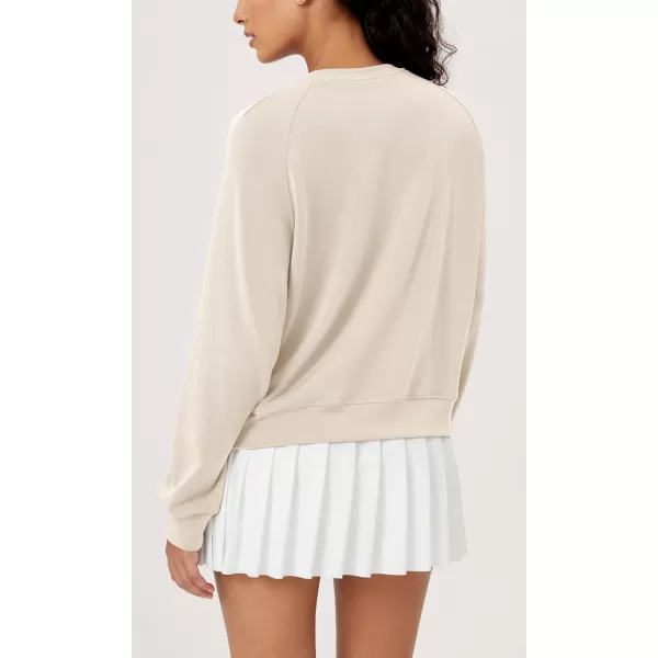 ODODOS Modal Soft Raglan Long Sleeves Sweatshirts for Women Oversized Crew Neck Pullover TopsIvory