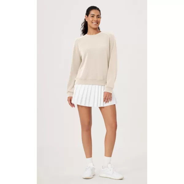 ODODOS Modal Soft Raglan Long Sleeves Sweatshirts for Women Oversized Crew Neck Pullover TopsIvory