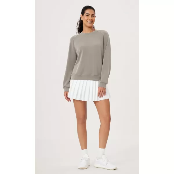ODODOS Modal Soft Raglan Long Sleeves Sweatshirts for Women Oversized Crew Neck Pullover TopsKhaki