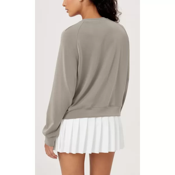 ODODOS Modal Soft Raglan Long Sleeves Sweatshirts for Women Oversized Crew Neck Pullover TopsKhaki