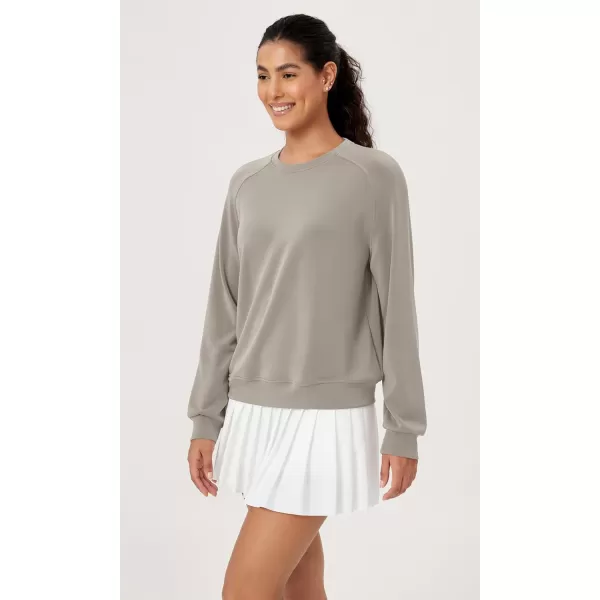 ODODOS Modal Soft Raglan Long Sleeves Sweatshirts for Women Oversized Crew Neck Pullover TopsKhaki