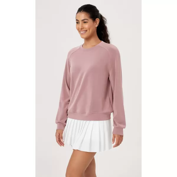 ODODOS Modal Soft Raglan Long Sleeves Sweatshirts for Women Oversized Crew Neck Pullover TopsLight Pink