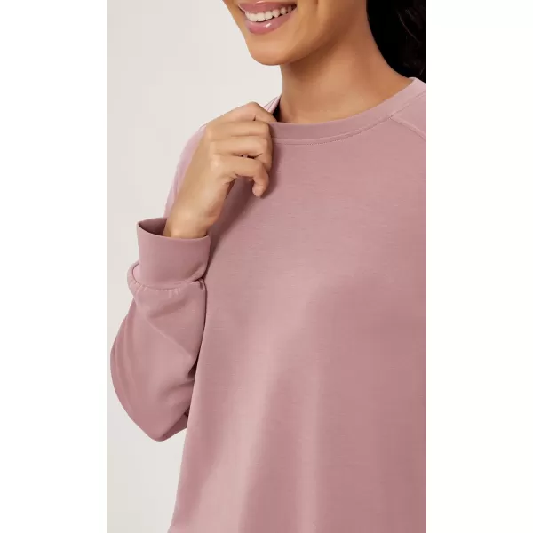 ODODOS Modal Soft Raglan Long Sleeves Sweatshirts for Women Oversized Crew Neck Pullover TopsLight Pink