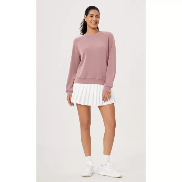 ODODOS Modal Soft Raglan Long Sleeves Sweatshirts for Women Oversized Crew Neck Pullover TopsLight Pink