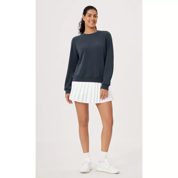 ODODOS Modal Soft Raglan Long Sleeves Sweatshirts for Women Oversized Crew Neck Pullover TopsNavy