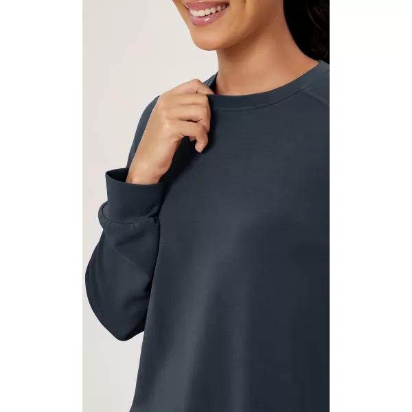 ODODOS Modal Soft Raglan Long Sleeves Sweatshirts for Women Oversized Crew Neck Pullover TopsNavy