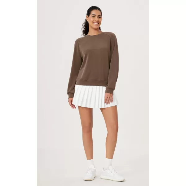 ODODOS Modal Soft Raglan Long Sleeves Sweatshirts for Women Oversized Crew Neck Pullover TopsNutria