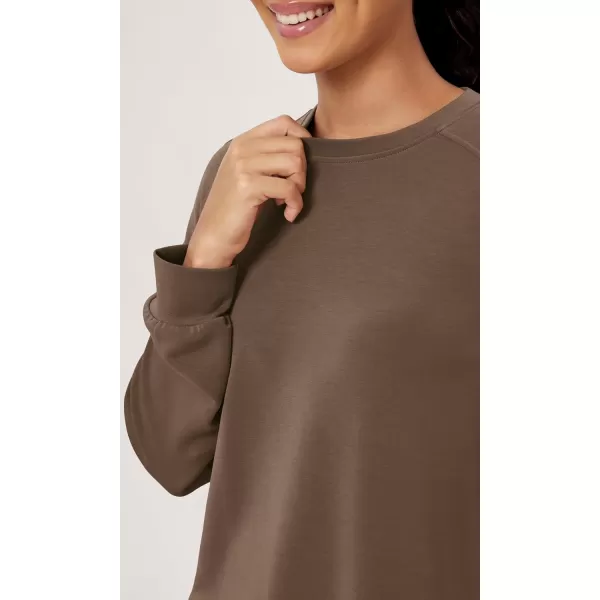 ODODOS Modal Soft Raglan Long Sleeves Sweatshirts for Women Oversized Crew Neck Pullover TopsNutria