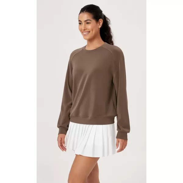 ODODOS Modal Soft Raglan Long Sleeves Sweatshirts for Women Oversized Crew Neck Pullover TopsNutria